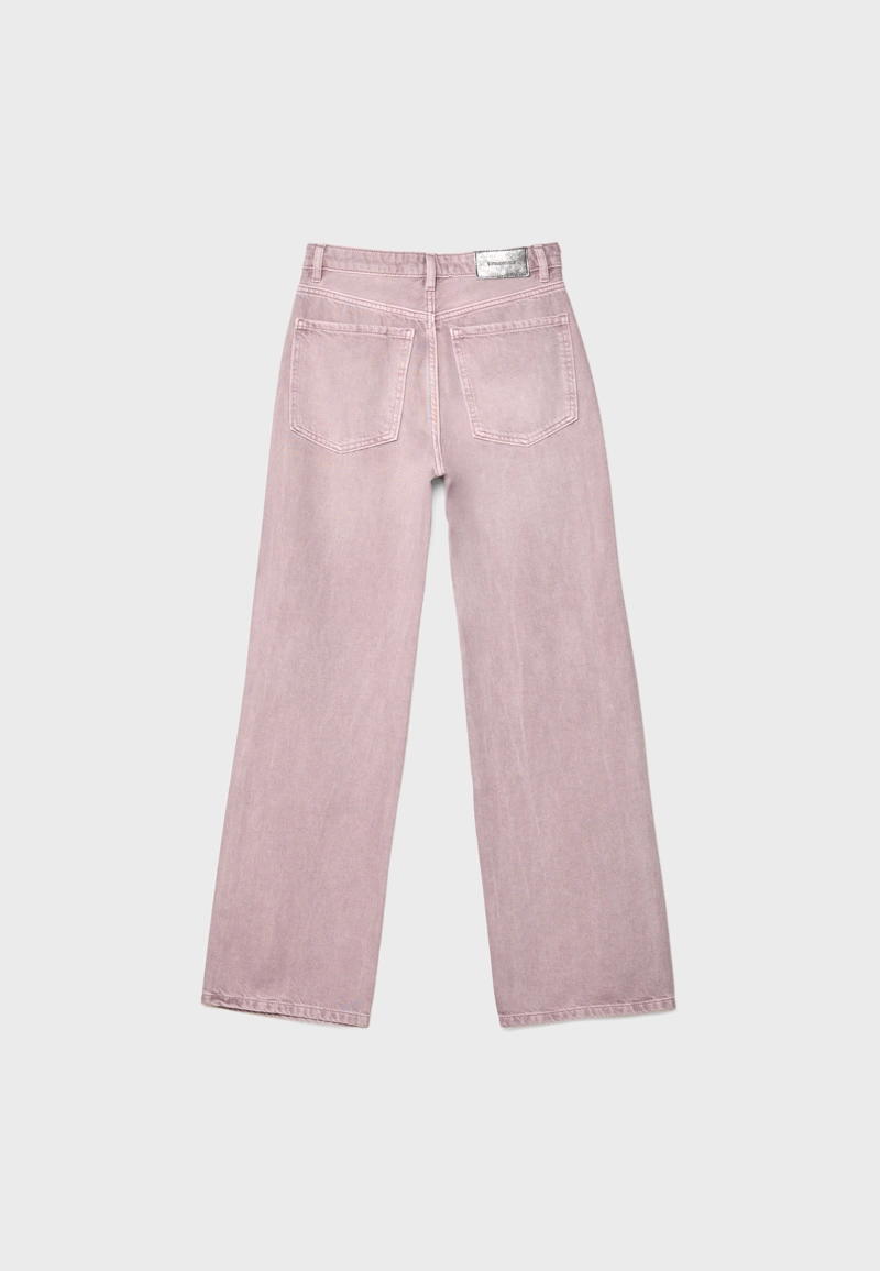 Джинсы прямого кроя с блестящей отделкой