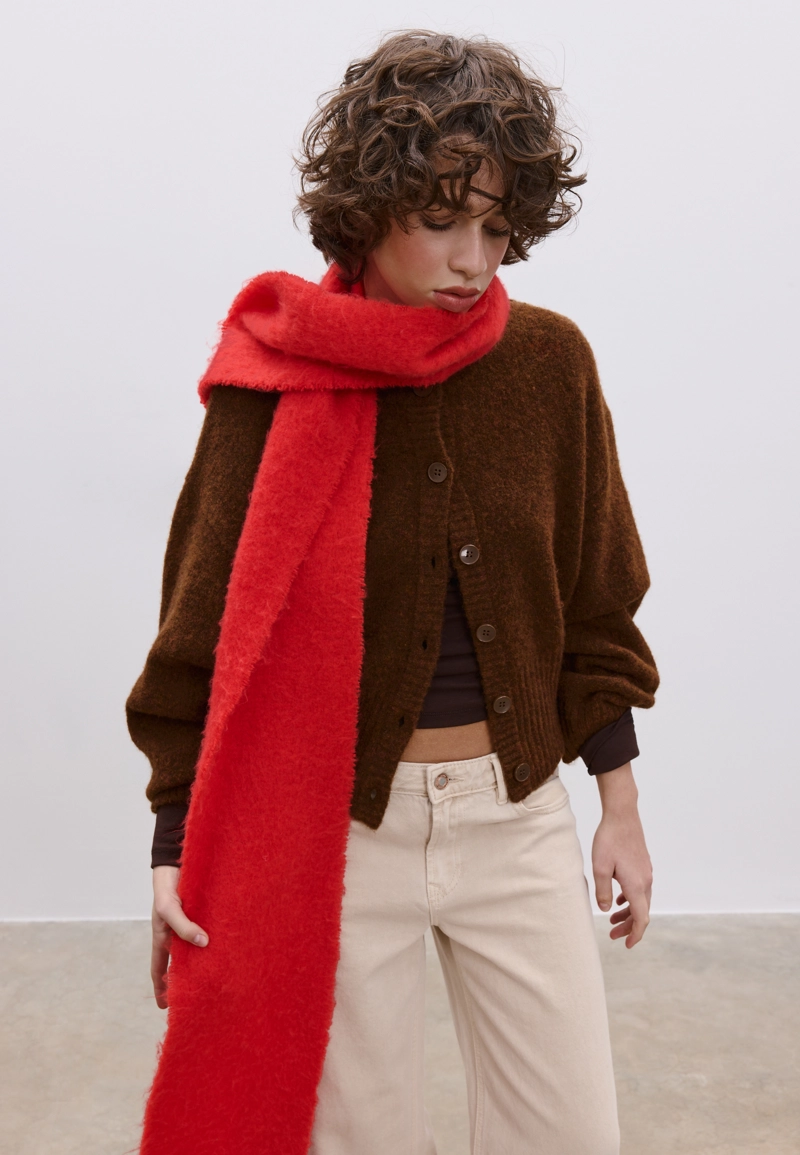 Трикотажный кардиган с широкими рукавами