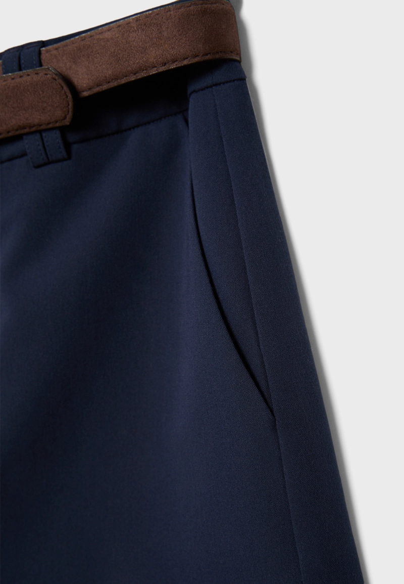 Мини-юбка-шорты с поясом