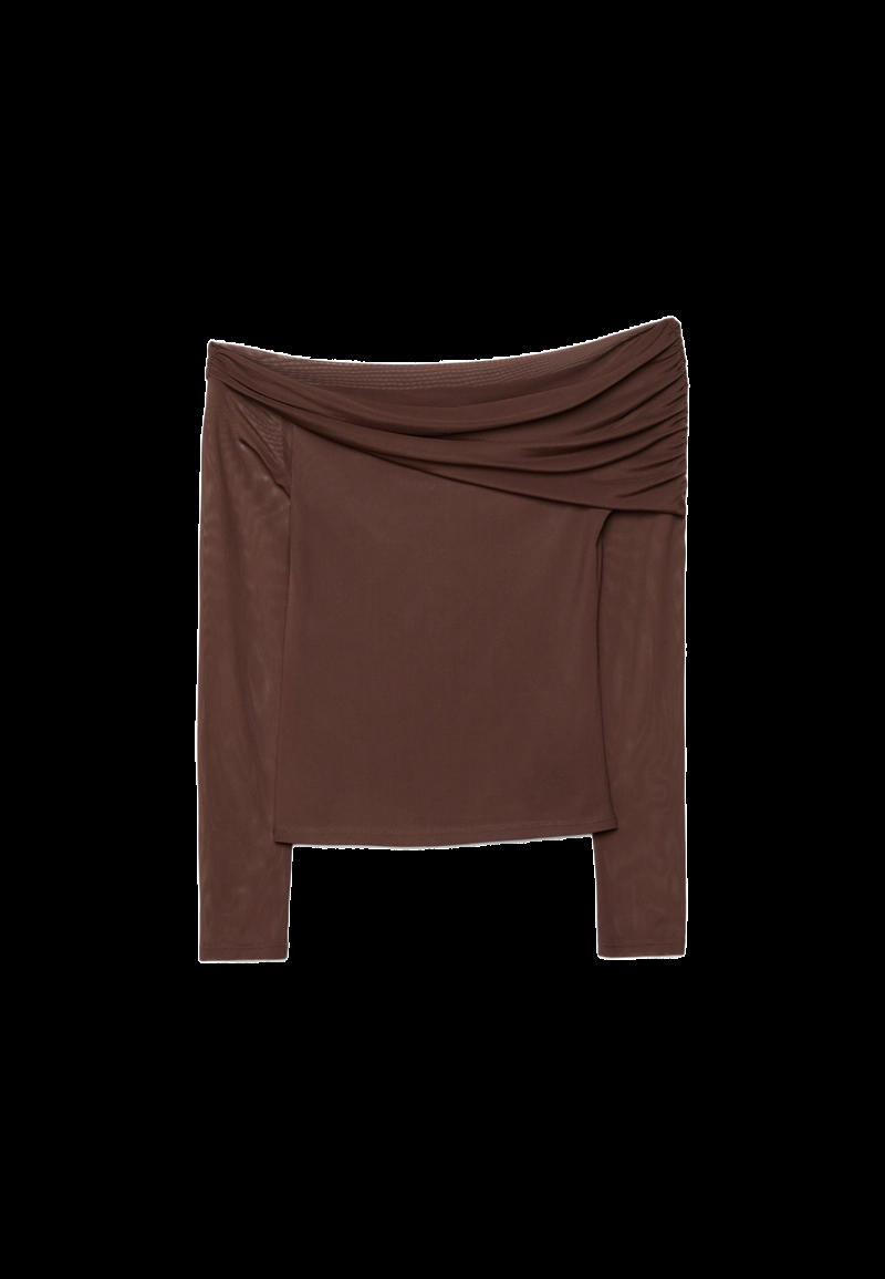 Асимметричная футболка из полупрозрачной ткани