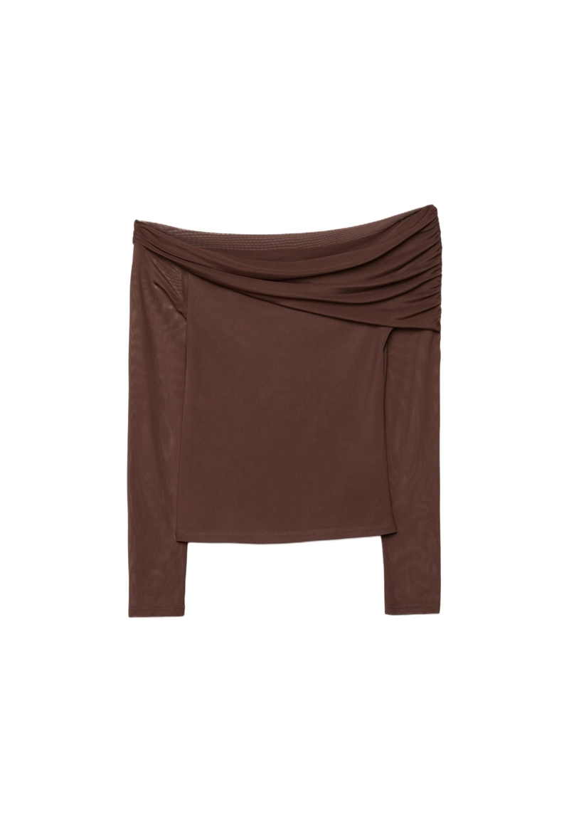 Асимметричная футболка из полупрозрачной ткани