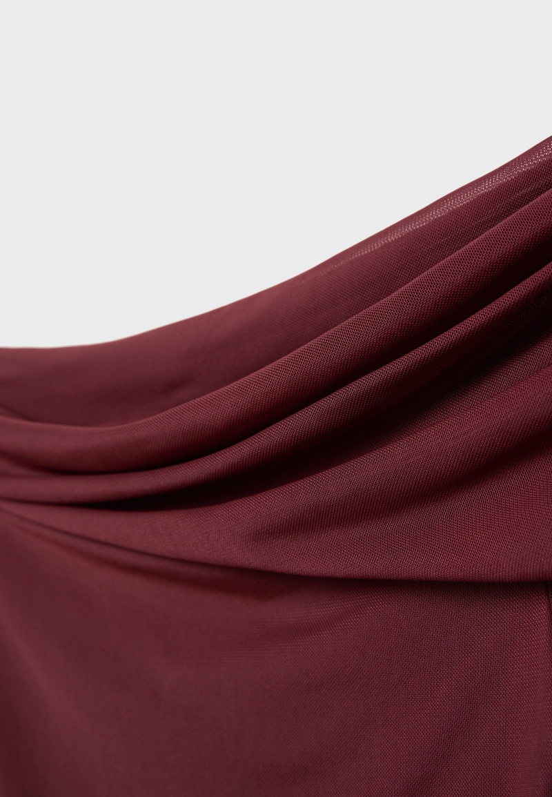 Асимметричная футболка из полупрозрачной ткани