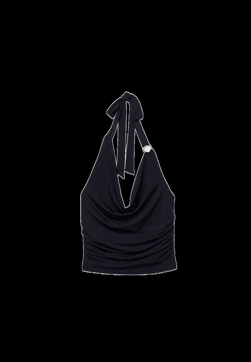 Топ с драпированным вырезом и кольцом