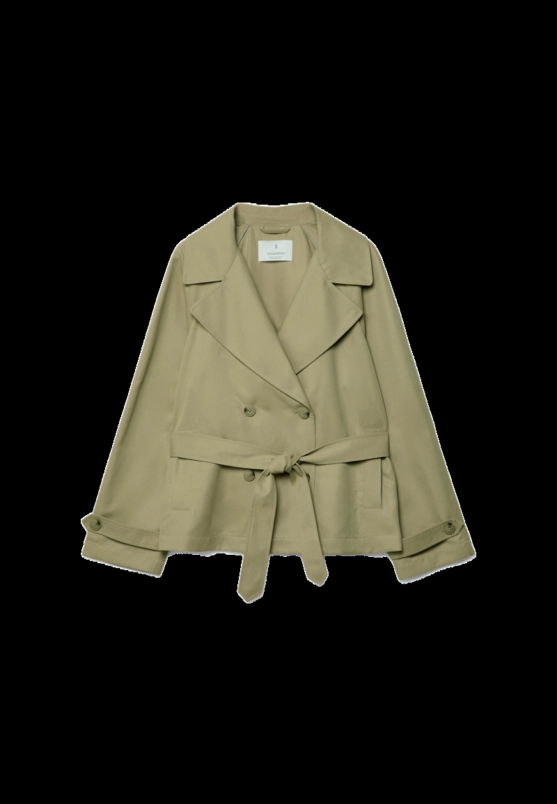 Укороченный струящийся тренч с поясом