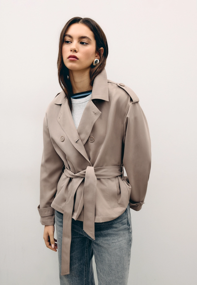 Тренч свободного кроя с поясом