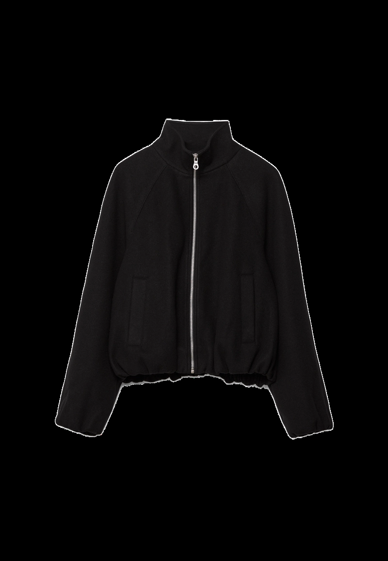 Бомбер объемного кроя из мягкой ткани