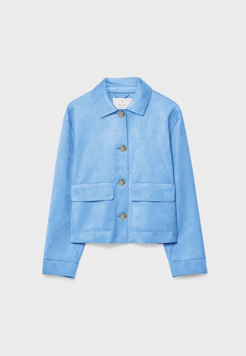 Куртка из искусственной замши с карманами