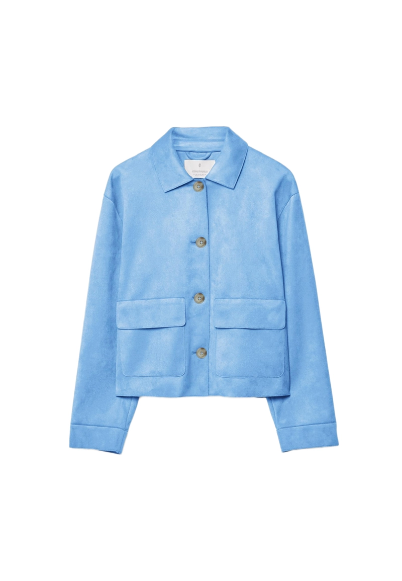 Куртка из искусственной замши с карманами