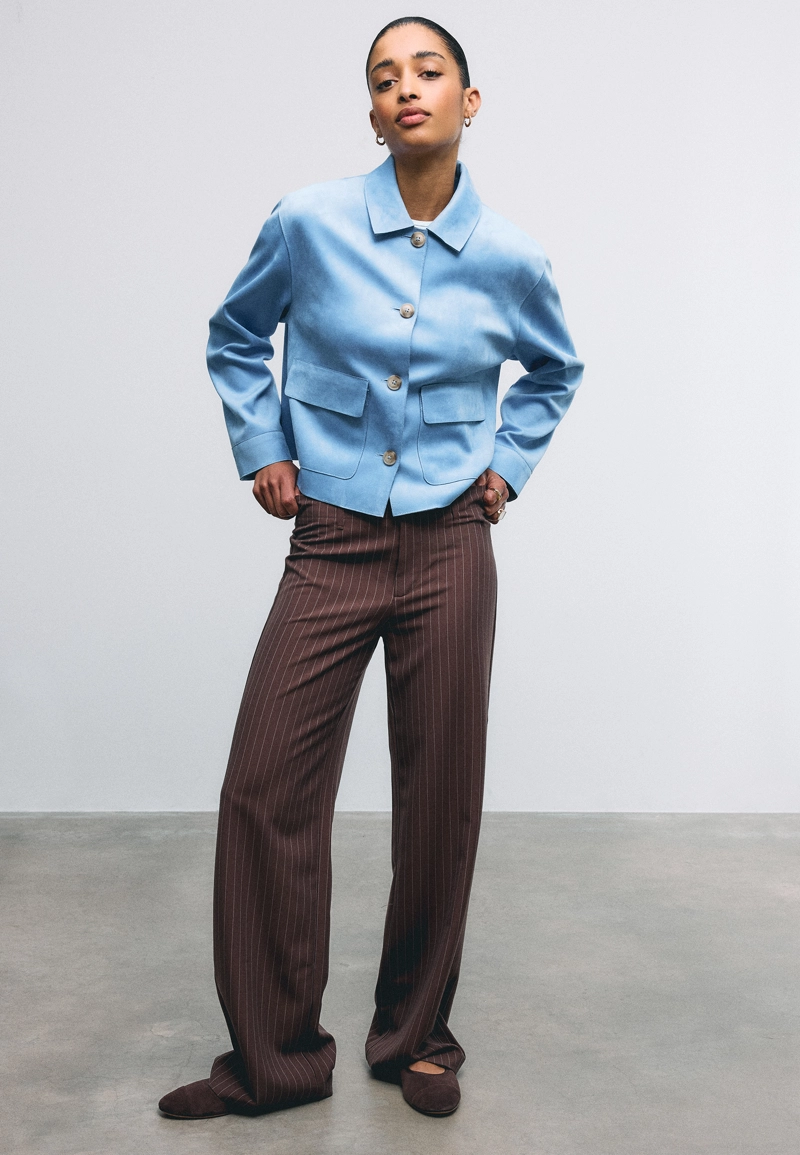 Куртка из искусственной замши с карманами