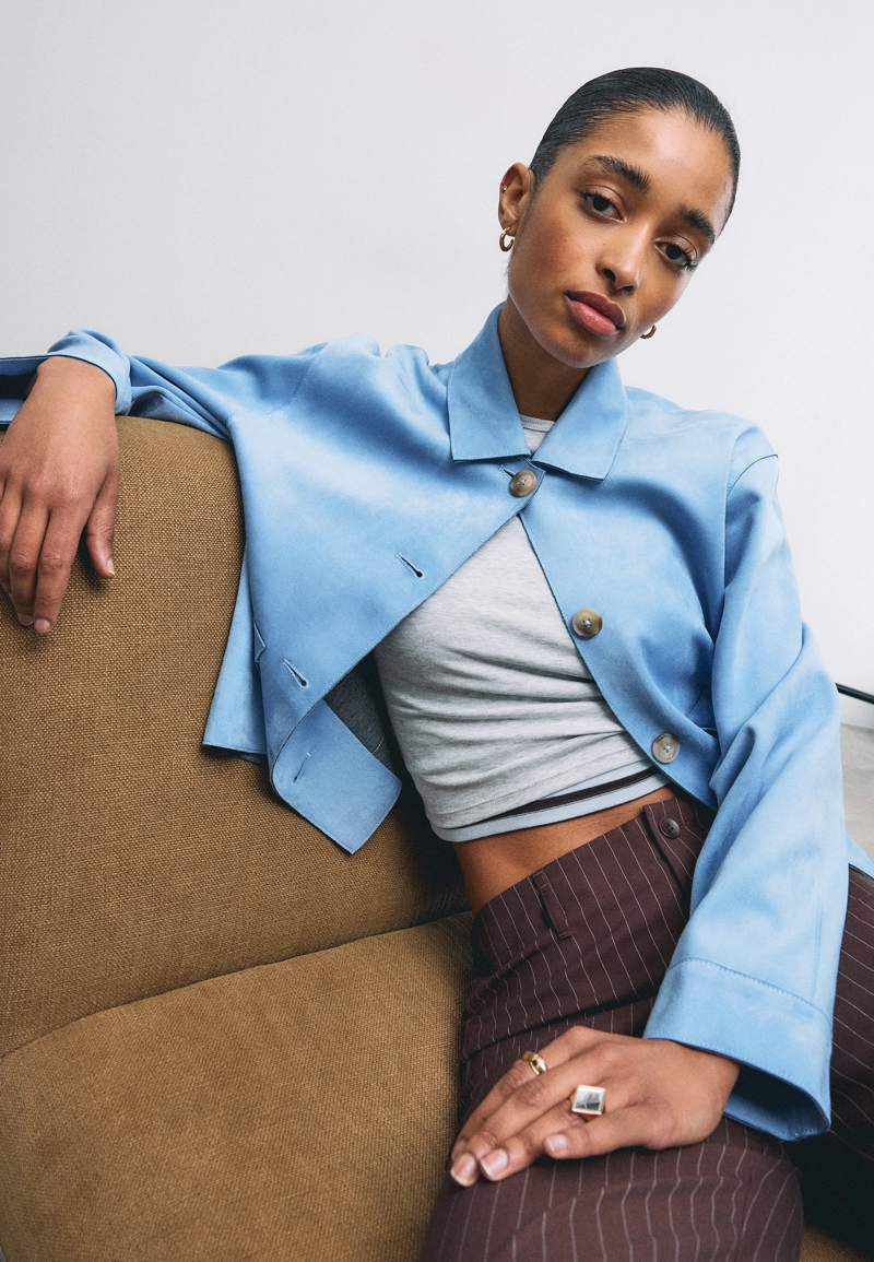 Куртка из искусственной замши с карманами