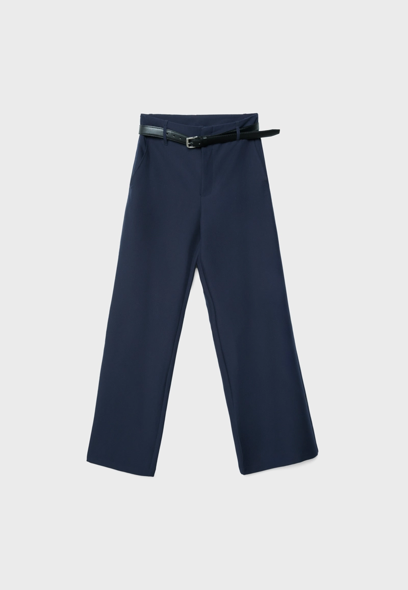 Прямые струящиеся брюки с поясом