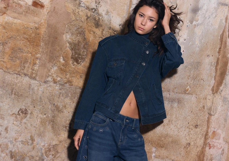 Джинсовая куртка с запахом