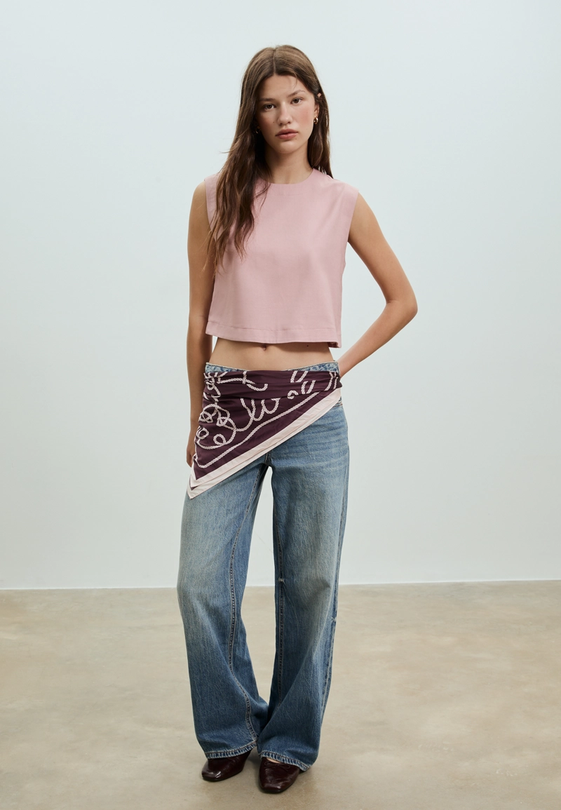 Топ спина-борцовка из льна