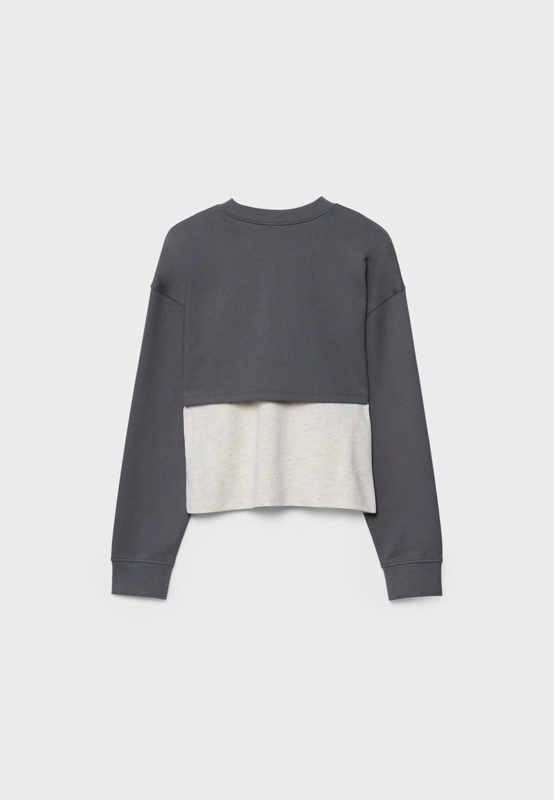 Комбинированная толстовка с вышивкой