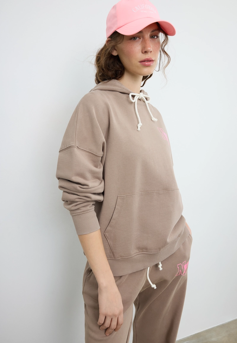 Толстовка с капюшоном с эффектом выцветания