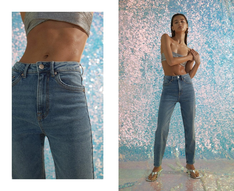 D10 Джинсы mom зауженного кроя