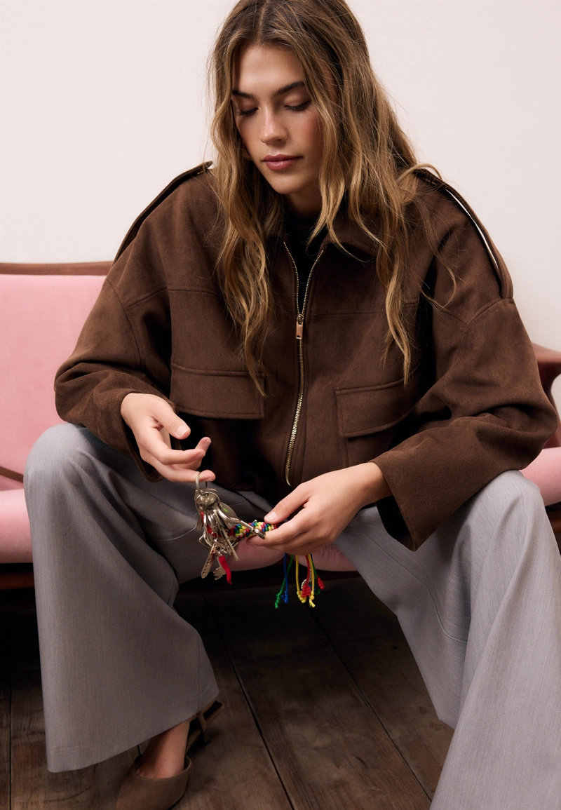 Куртка-баллон из искусственной замши