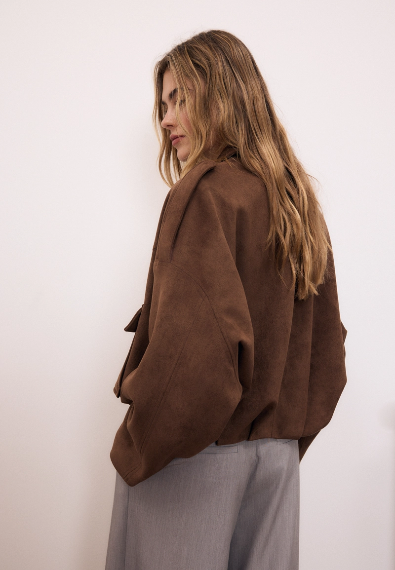 Куртка-баллон из искусственной замши