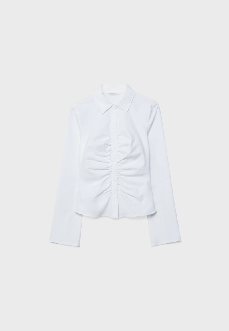 Рубашка из бенгалина со сборками