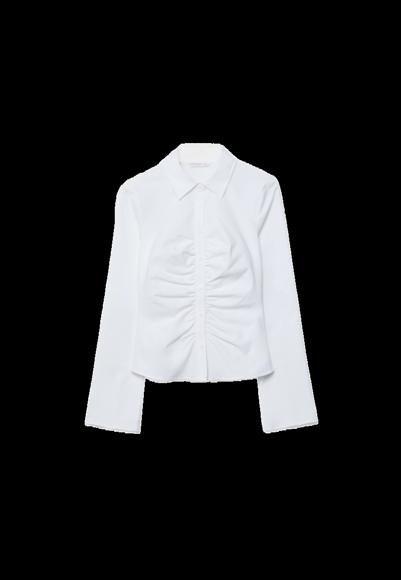 Рубашка из бенгалина со сборками