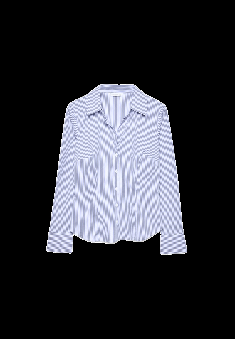 Приталенная базовая рубашка в полоску