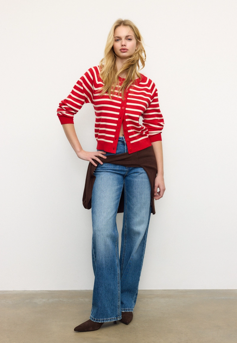 Трикотажный кардиган с пуговицами и рукавами реглан