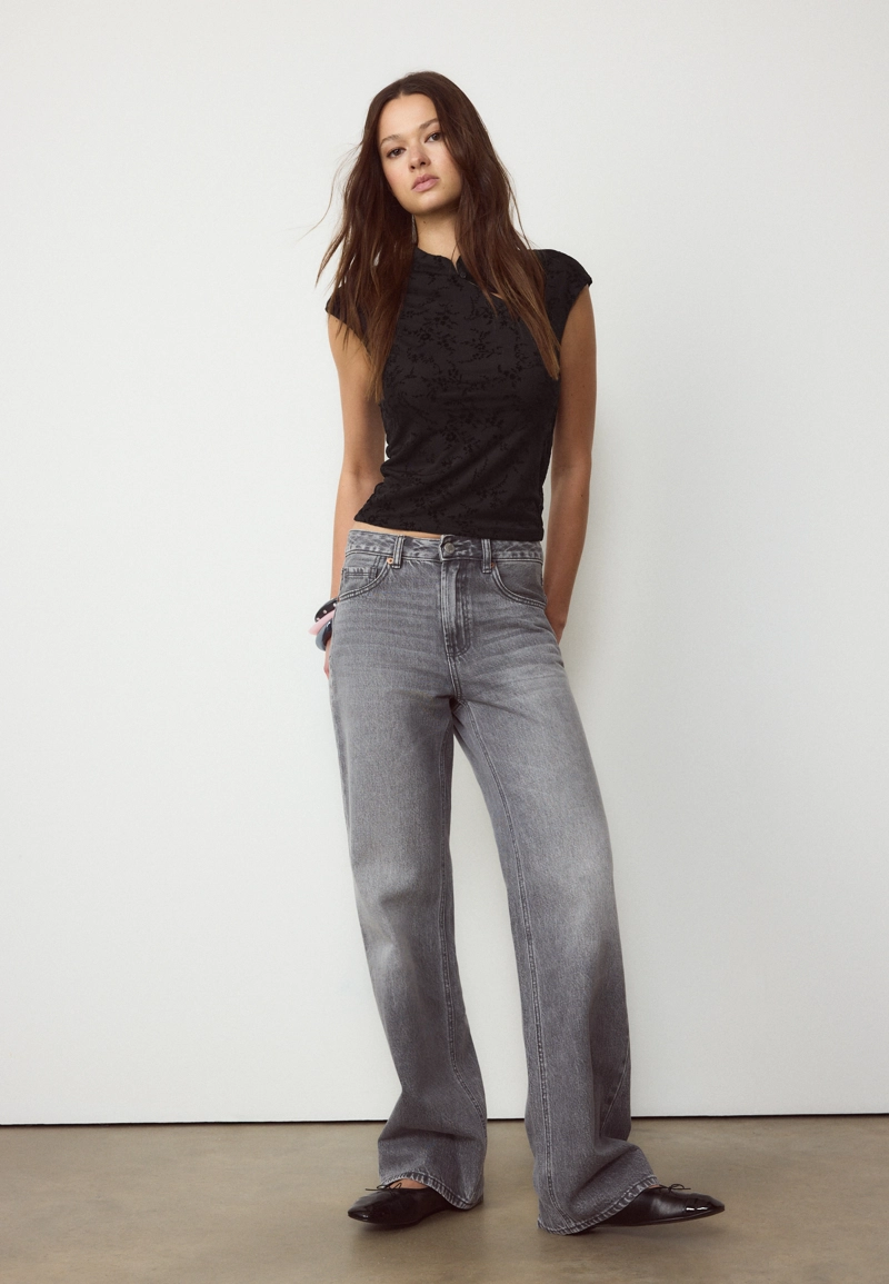 Флокированная футболка в стиле ципао