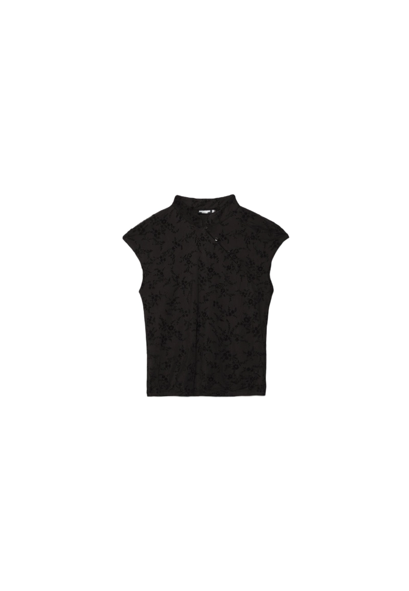 Флокированная футболка в стиле ципао