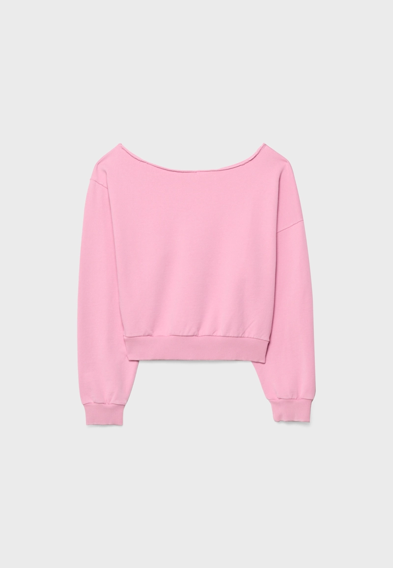 Укороченная толстовка с эффектом потертости