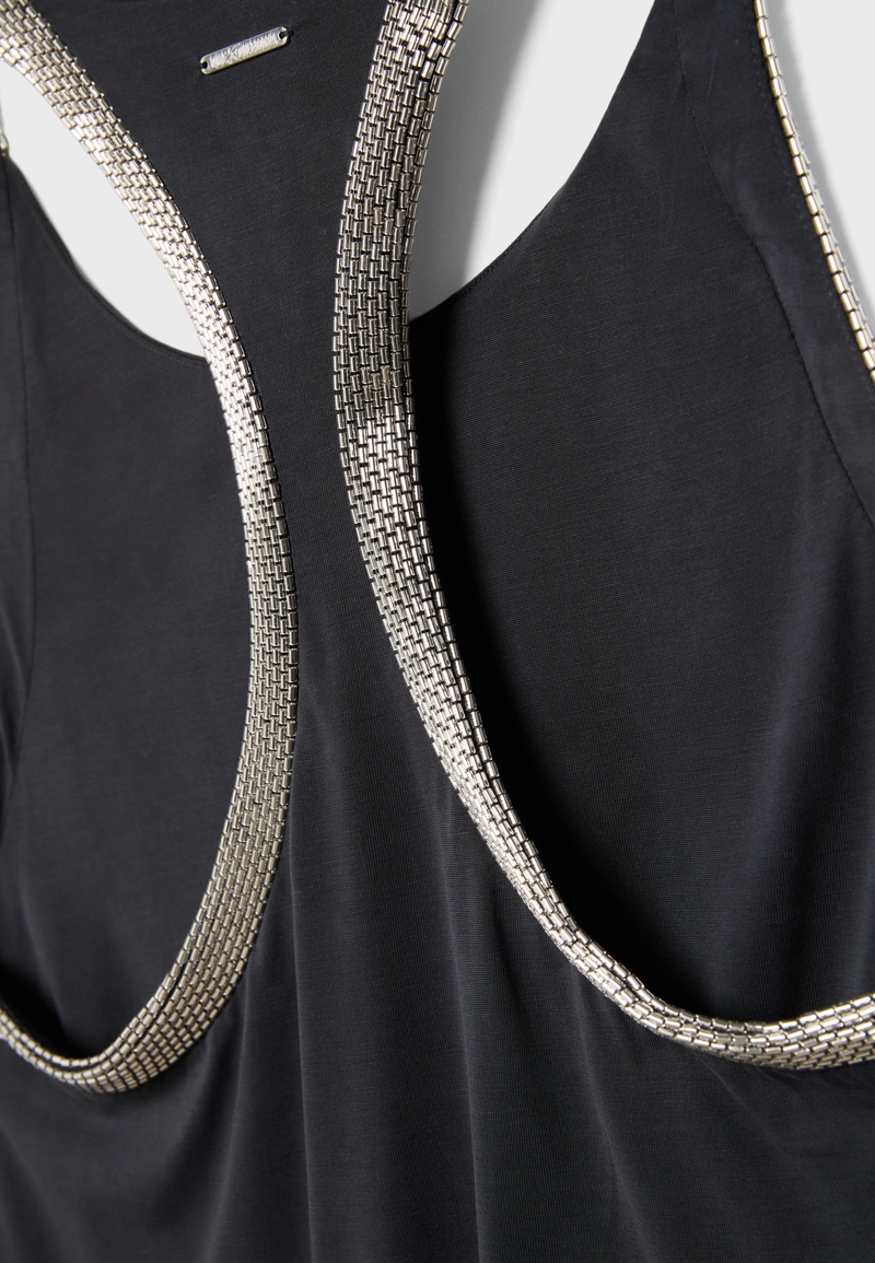 Футболка из купро с кристаллами one dilemma