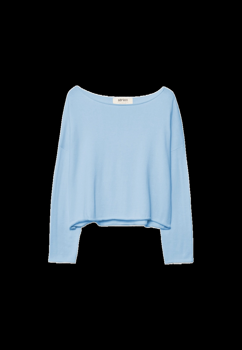 Укороченный джемпер с вырезом «лодочка»