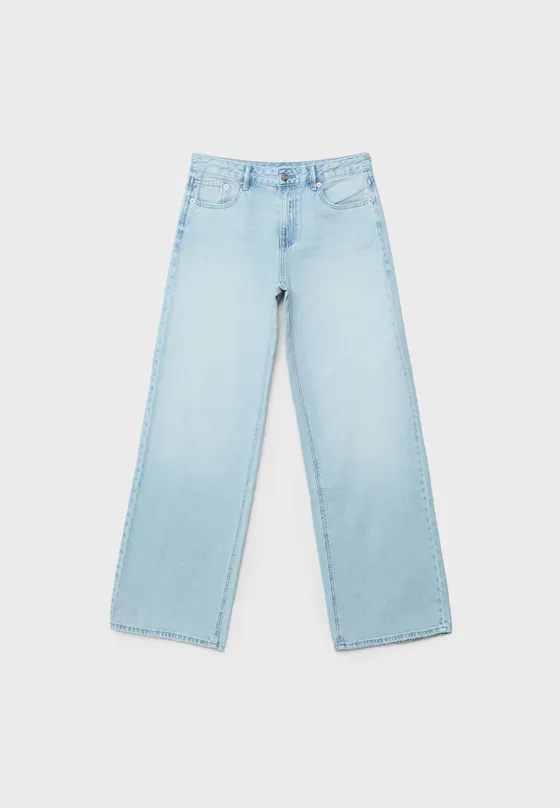 Джинсы D91 с низкой посадкой и широкими штанинами