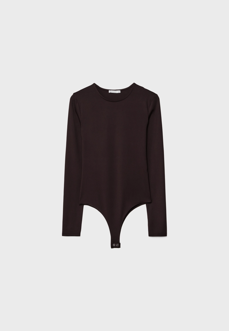 Боди с длинными рукавами из полиамида