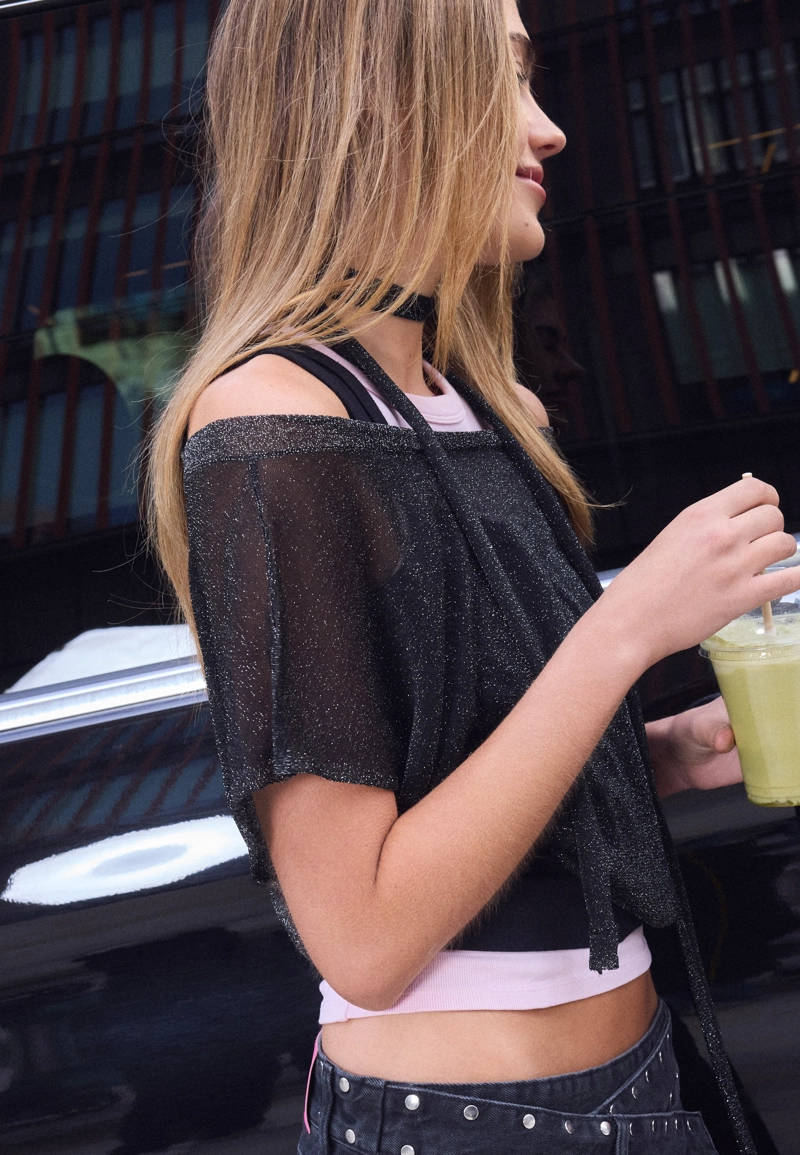 Трикотажный свитер с металлической нитью one dilemma