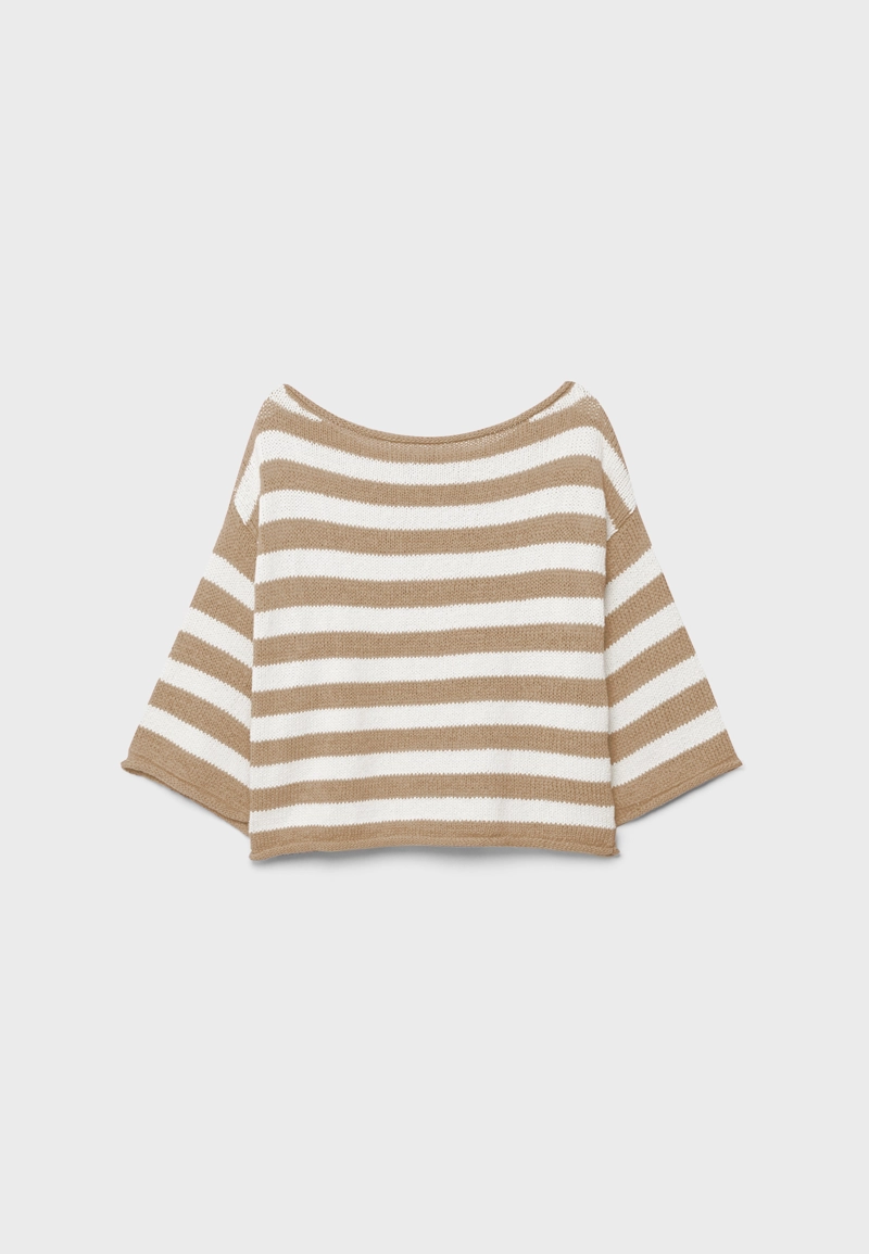 Трикотажный свитер с вырезом-лодочкой