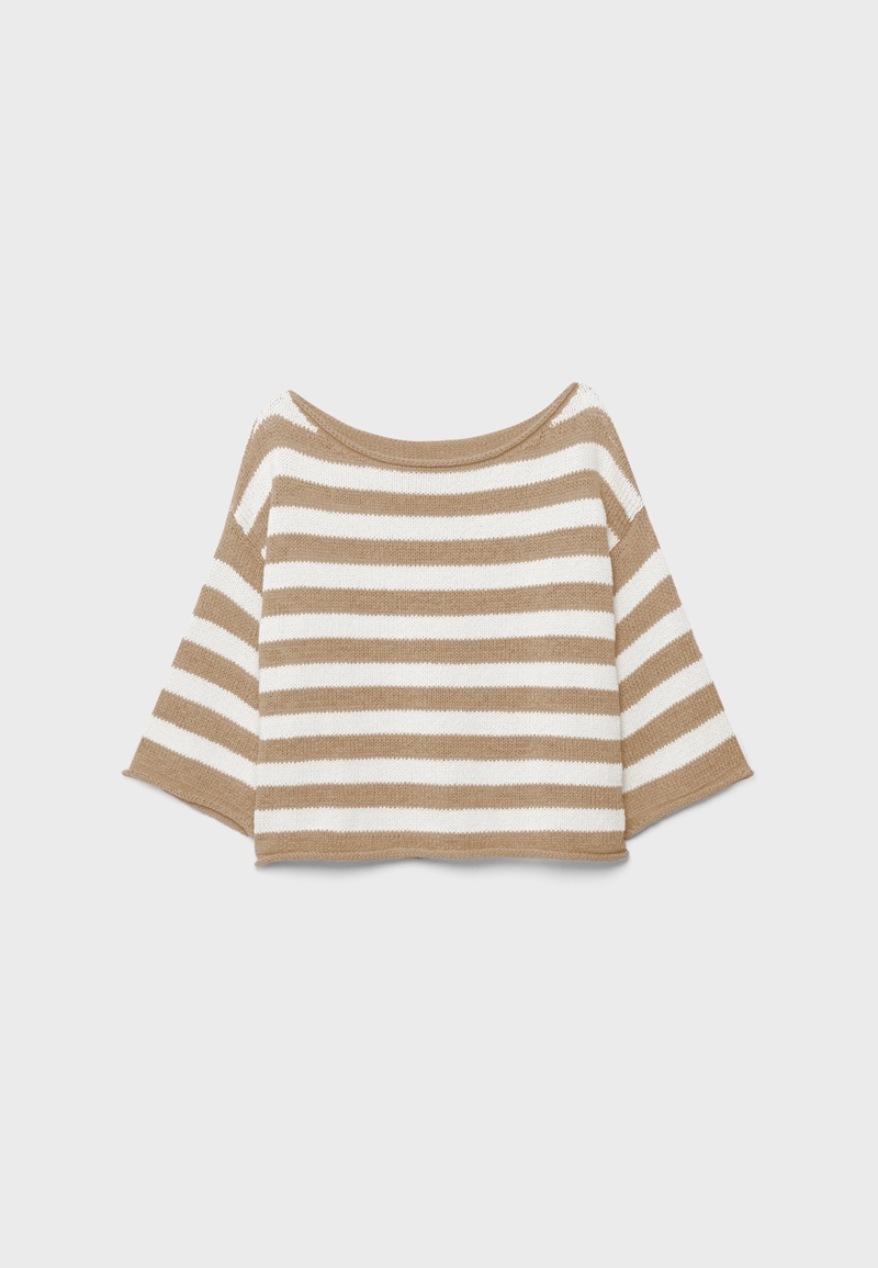 Трикотажный свитер с вырезом-лодочкой