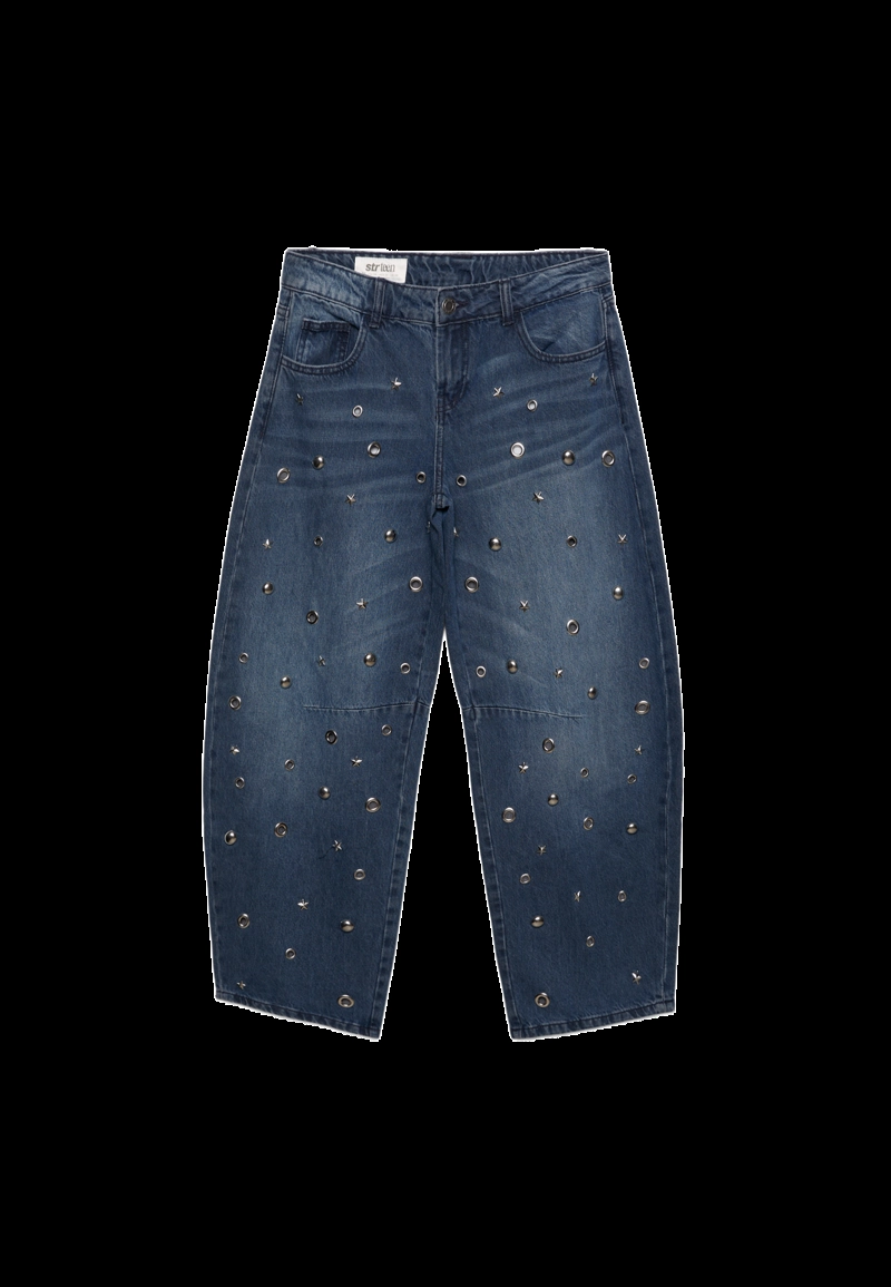 Джинсы barrel с люверсами