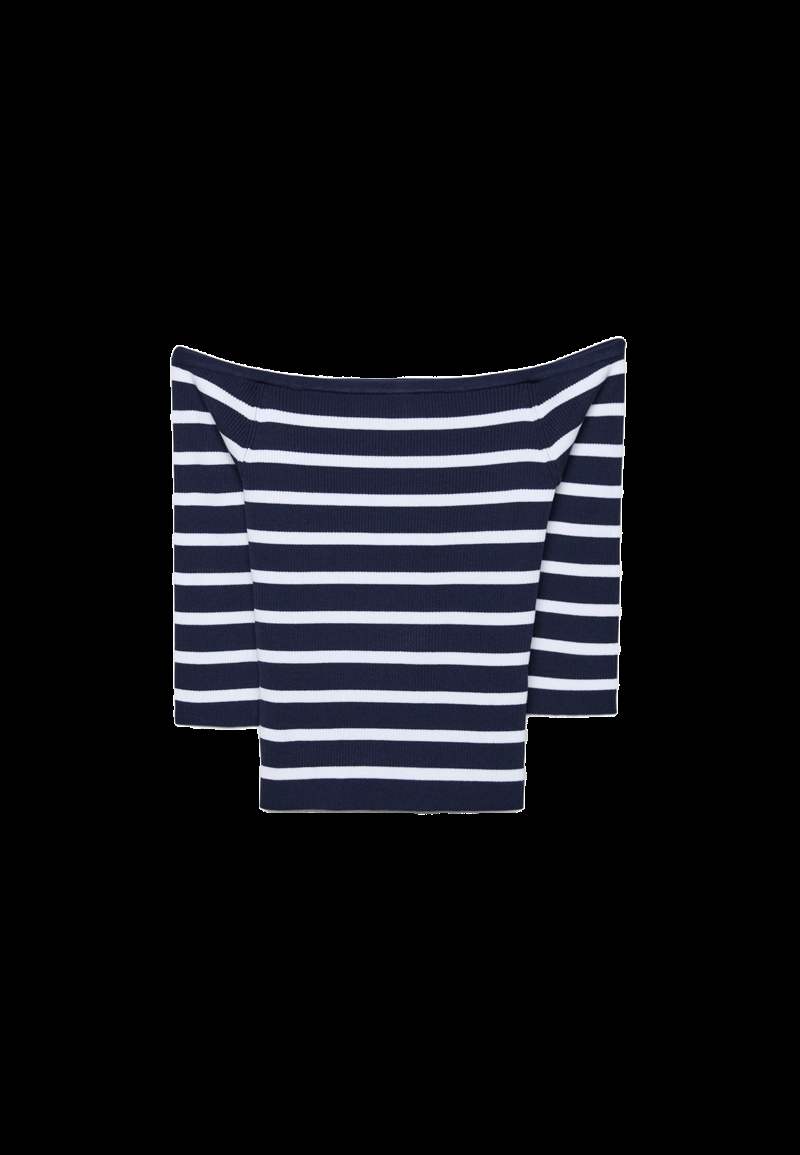 Трикотажный свитер в полоску облегающего кроя