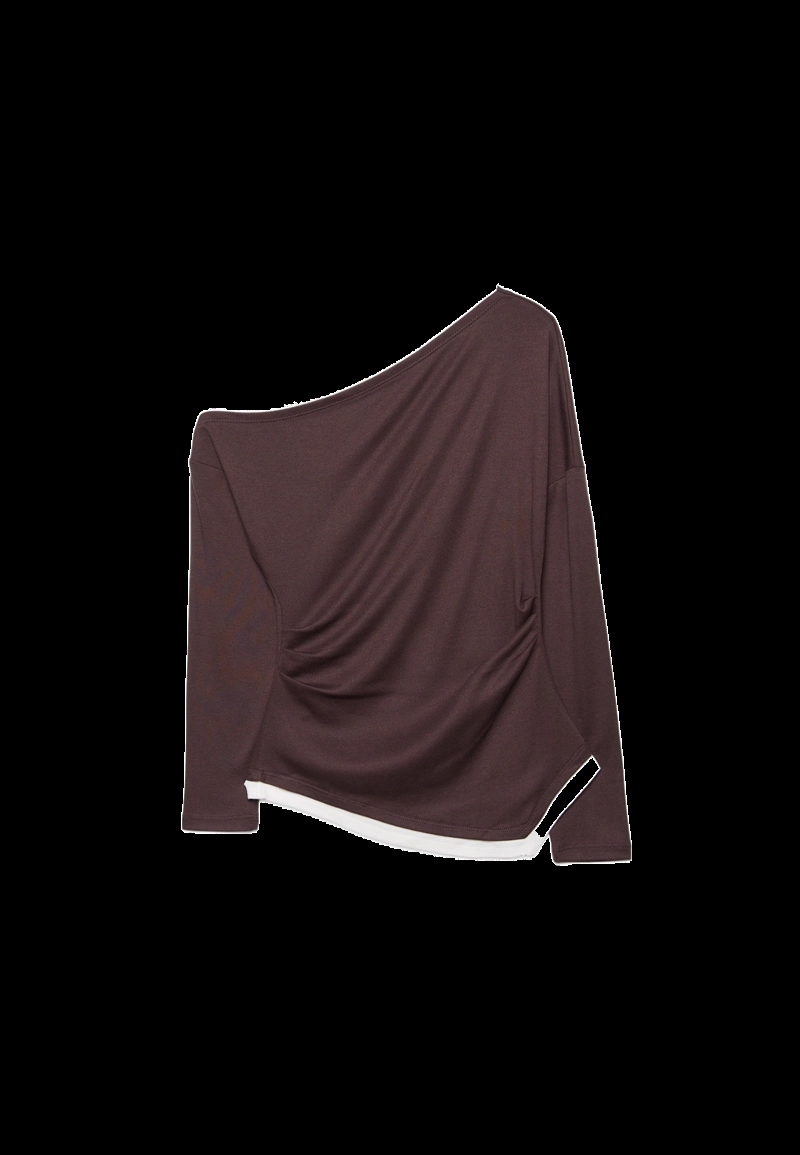 Асимметричная футболка-обманка с длинными рукавами
