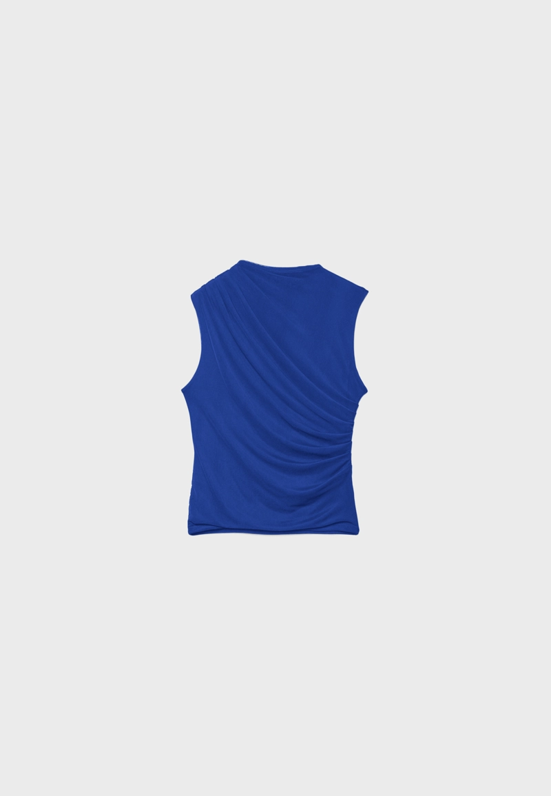 Футболка из присборенной полупрозрачной ткани