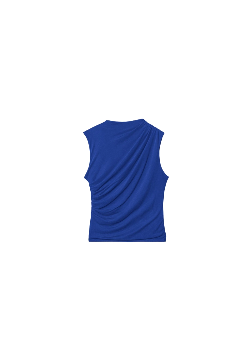 Футболка из присборенной полупрозрачной ткани