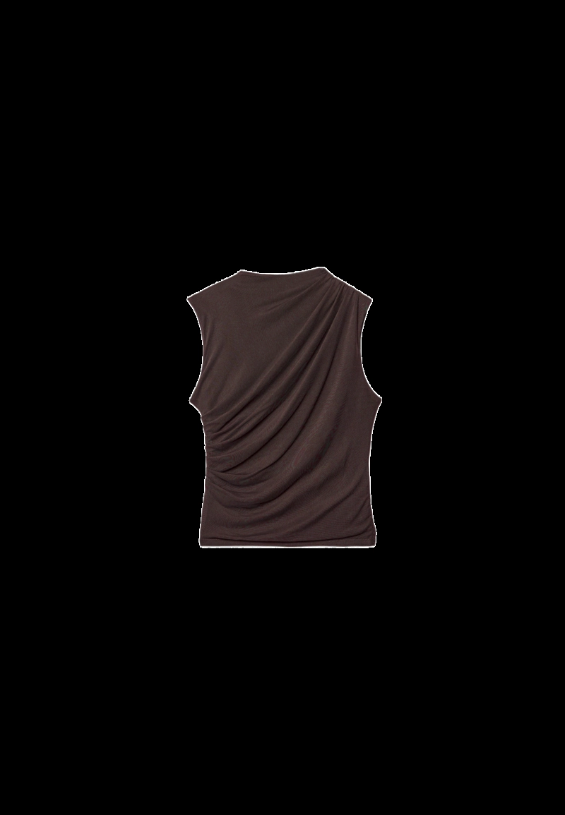 Футболка из присборенной полупрозрачной ткани