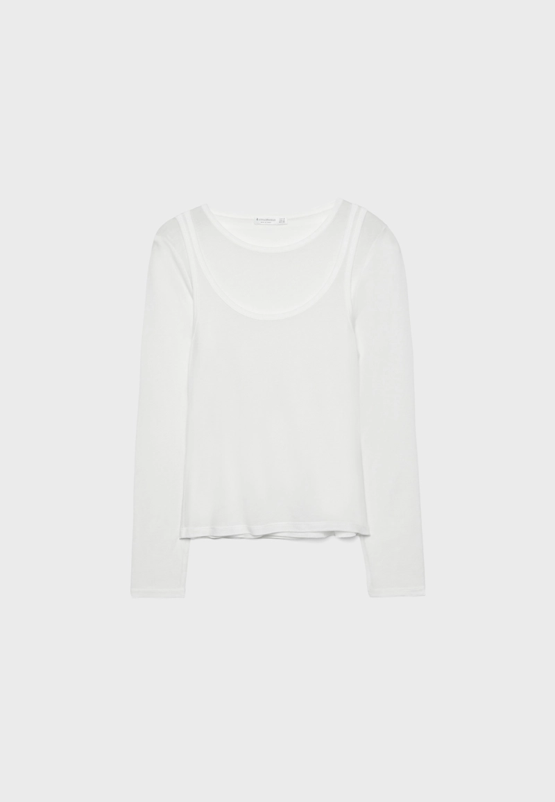 Футболка из экоцелла с эффектом двойного изделия