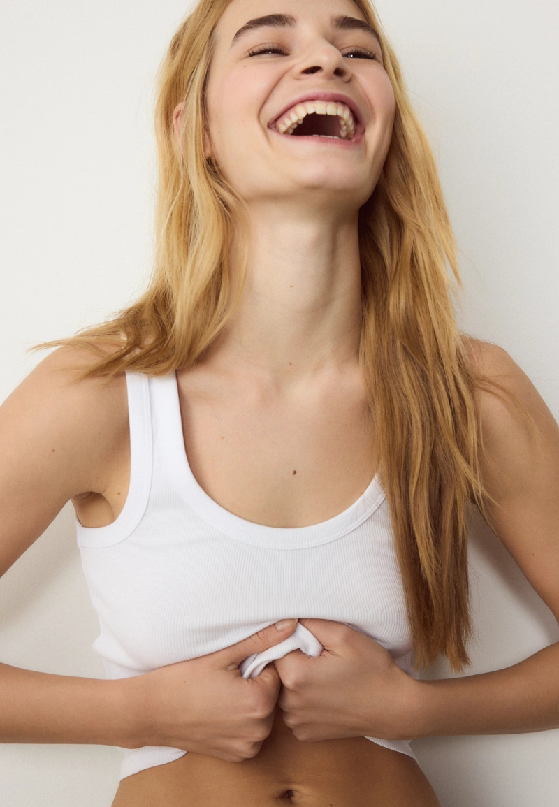 Майка-спина-борцовка в рубчик