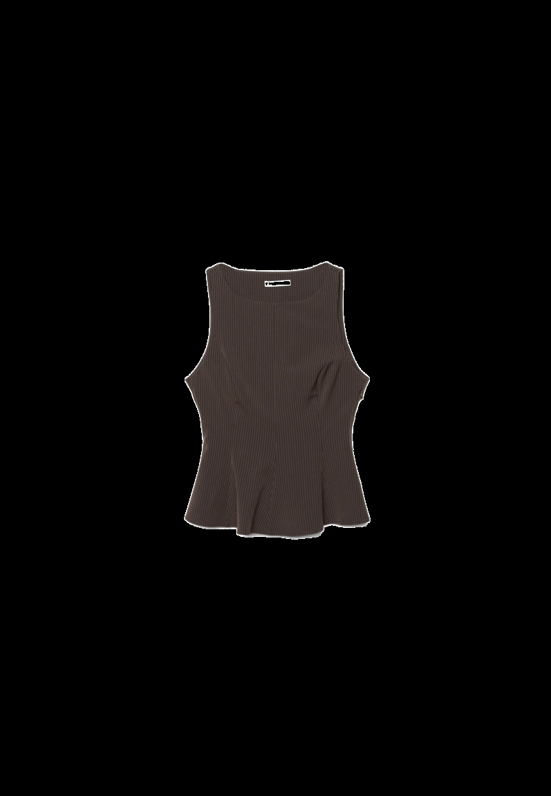 Топ без рукавов с баской