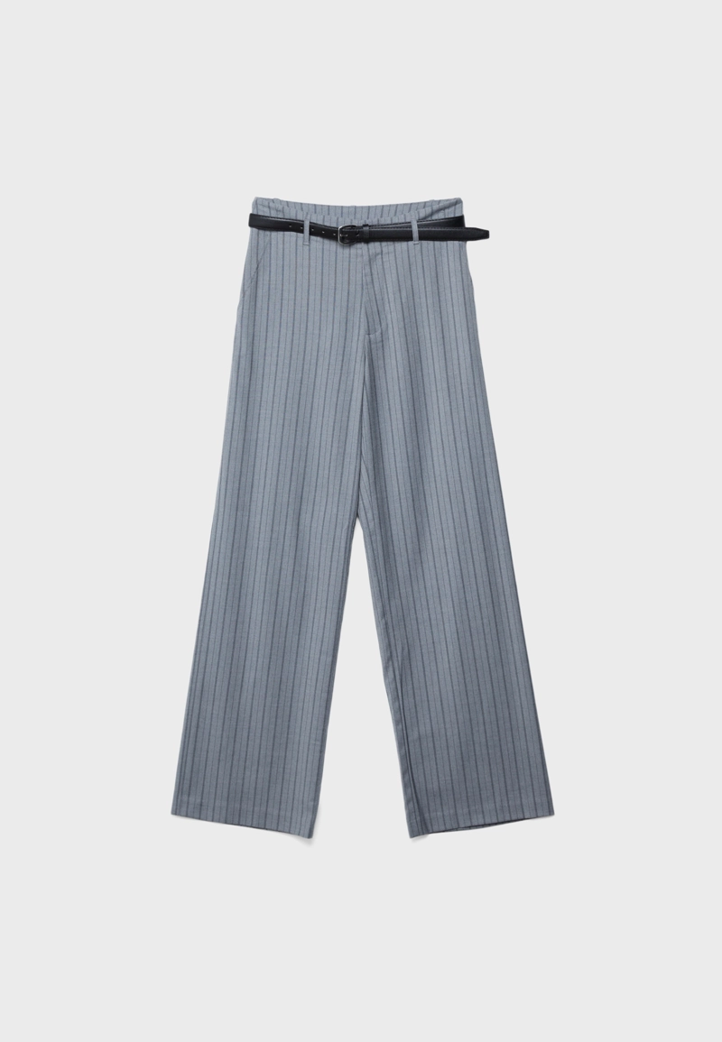 Прямые струящиеся брюки с поясом