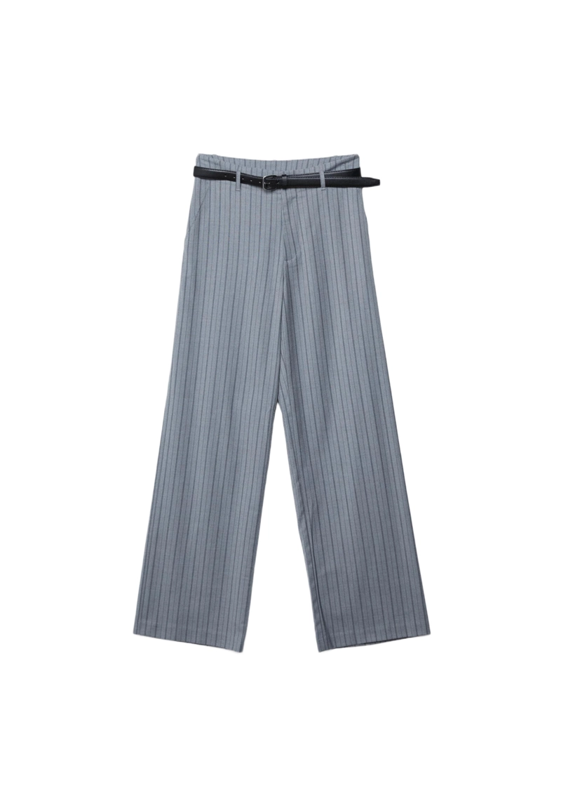 Прямые струящиеся брюки с поясом