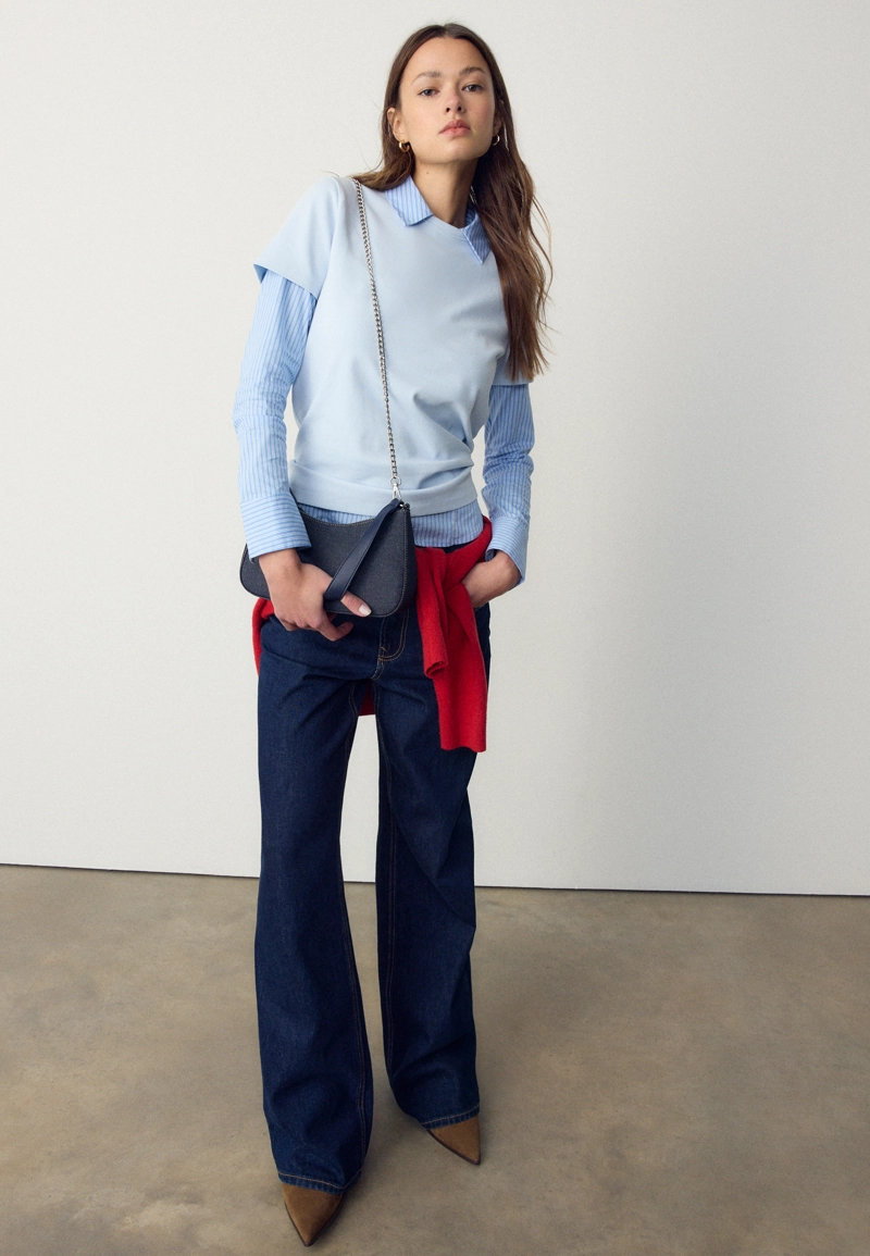 Джинсовая сумка-полумесяц