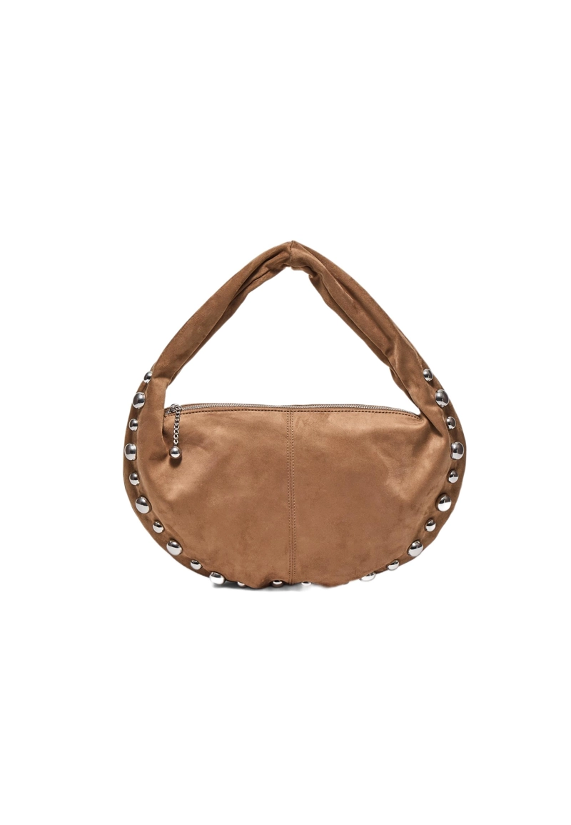 Сумка через плечо с заклепками из искусственной замши