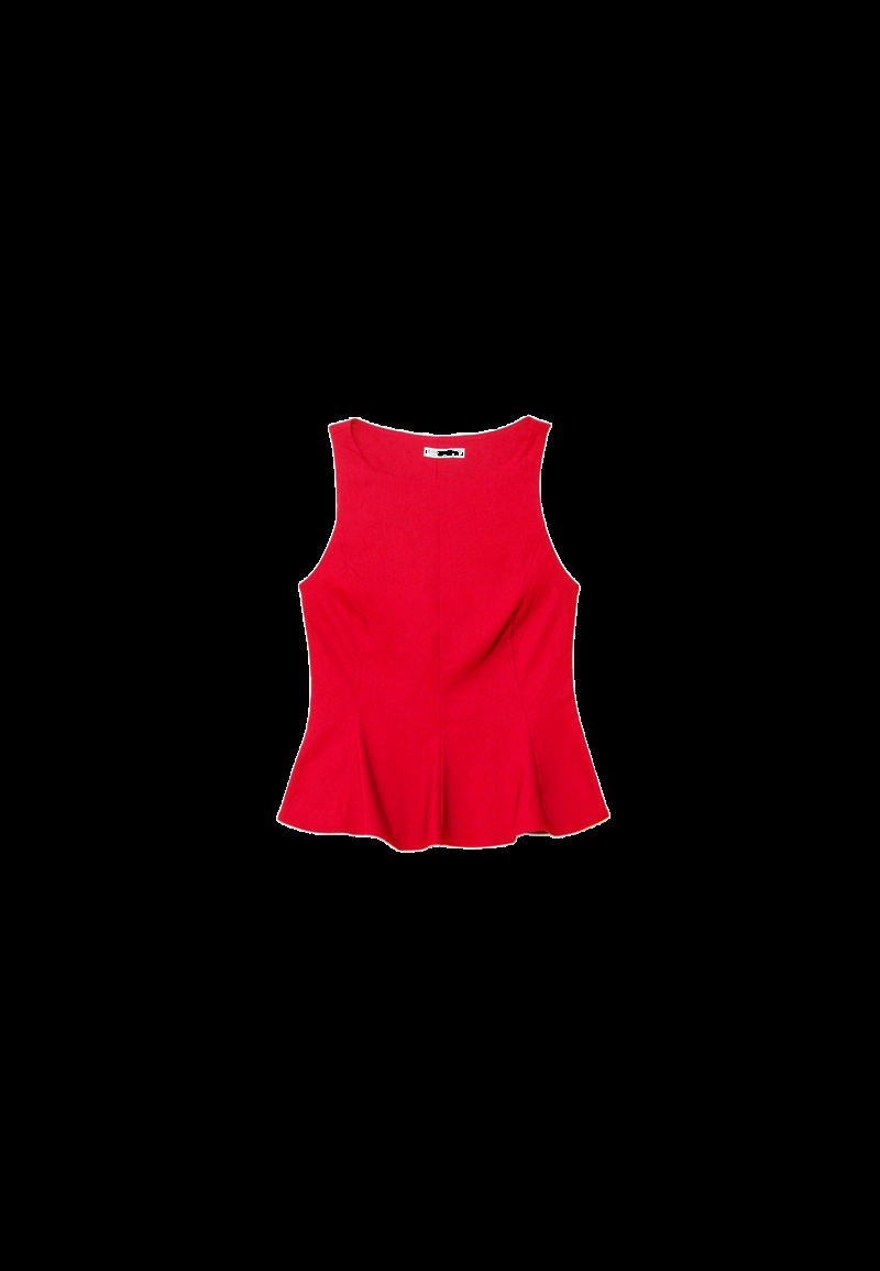 Топ без рукавов с баской